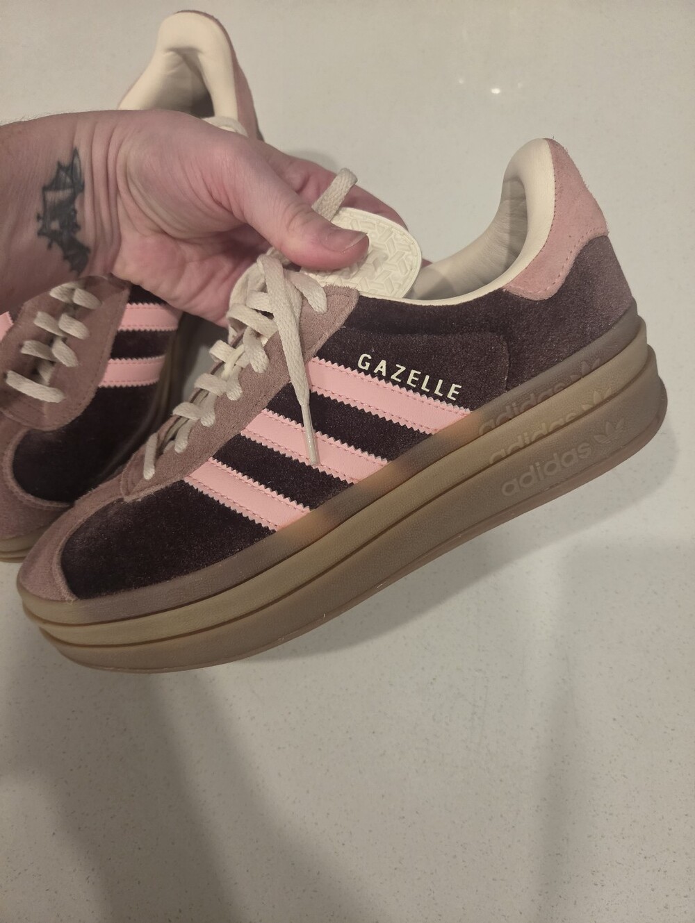 Adidas Gazelle Platform Sneaker - Pink & Burgundy